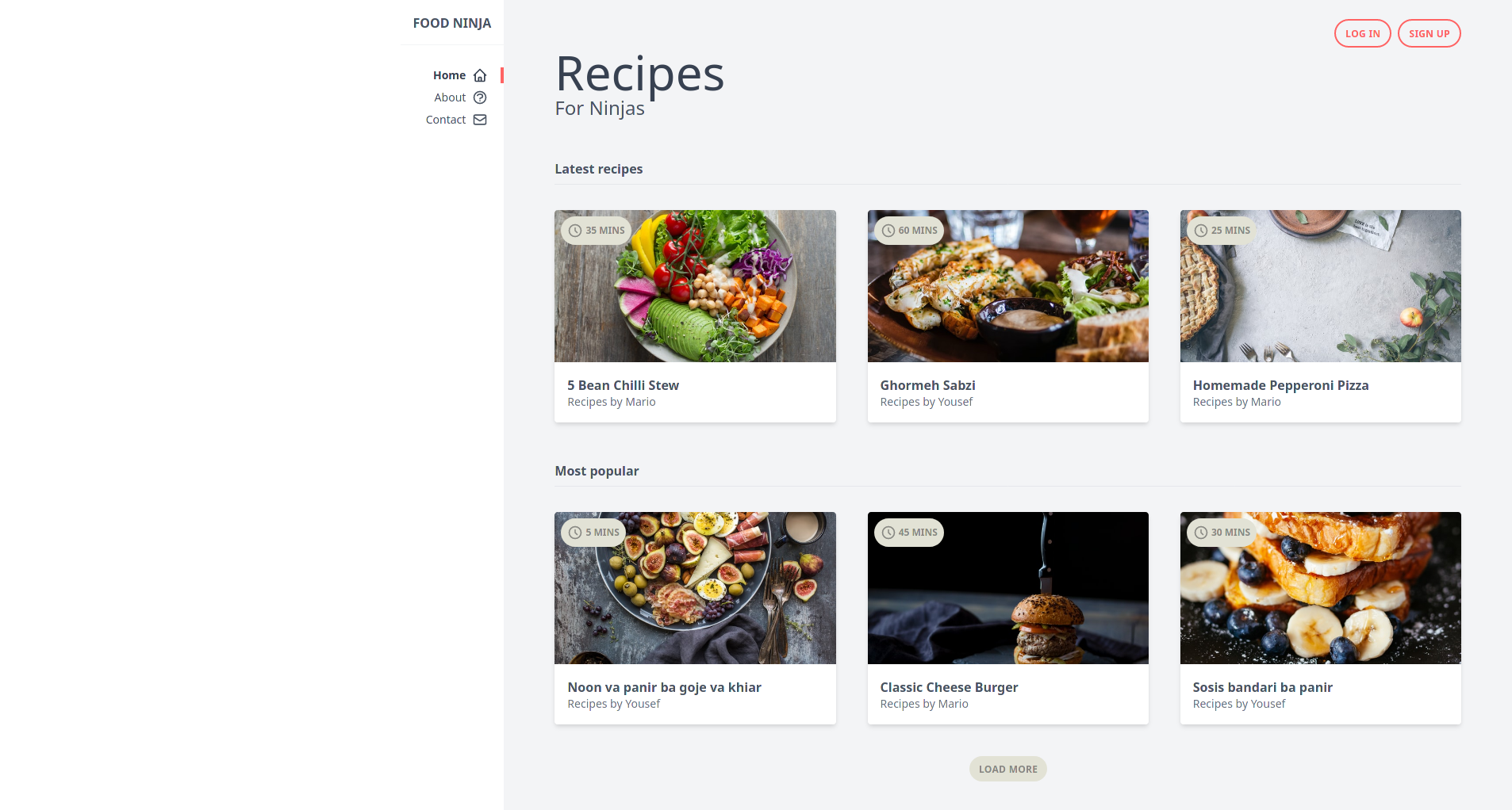 GitHub - YRlp98/ninja_food_with_tailwindcss: A simple responsive ...