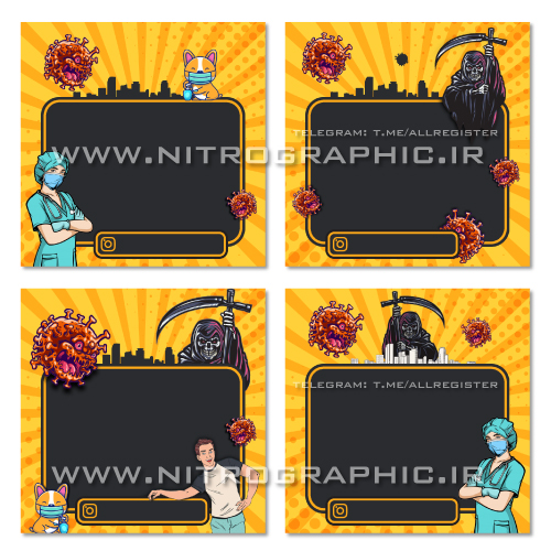 طرح پست اینستاگرام ویروس کرونا طرحهای گرافیکی کروناویروس قالب های اینستا قالبهای کاربردی کووید نوزده covid-19 corona virus instagram post templates text backgrounds