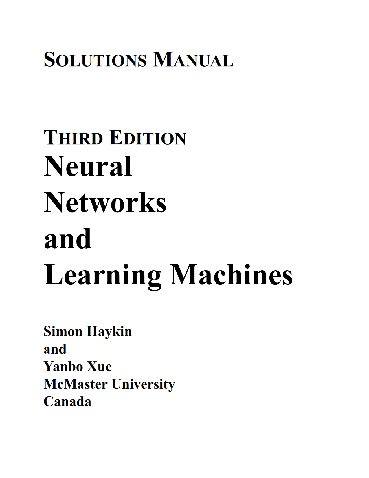 download free Neural Networks and Learning Machines 3rd edition Solution manual by Simon O. Haykin eBook pdf | gioumeh