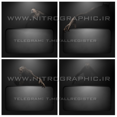 طرح پست اینستاگرام ، طرحهای ترسناک ، قالب های گرافیکی آماده ، گرگینه ، گرگ انسان نما ، زامبی ، هیولا ، خوناشام ، روح ، شیطان