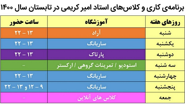 برنامه کلاس گیتار اصفهان