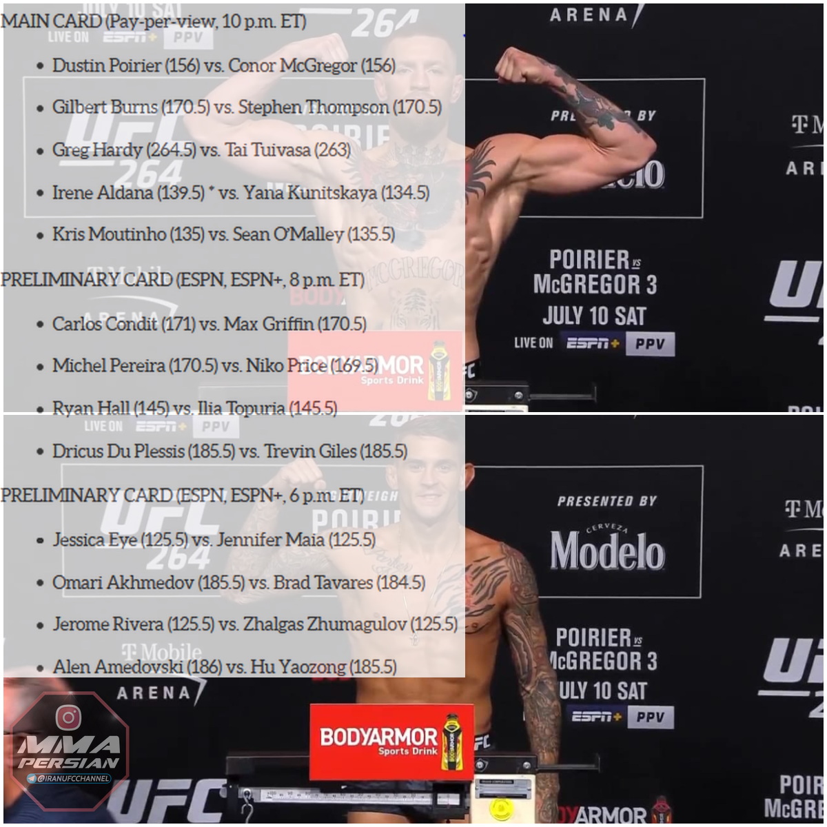 پیش نمایش  رویداد : UFC 264: Poirier vs. McGregor 3