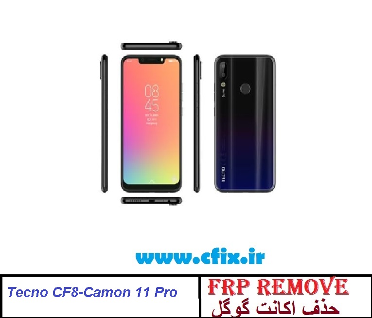 حذف اکانت گوگل تکنو FRP Tecno CF8 - Camon 11 Pro
