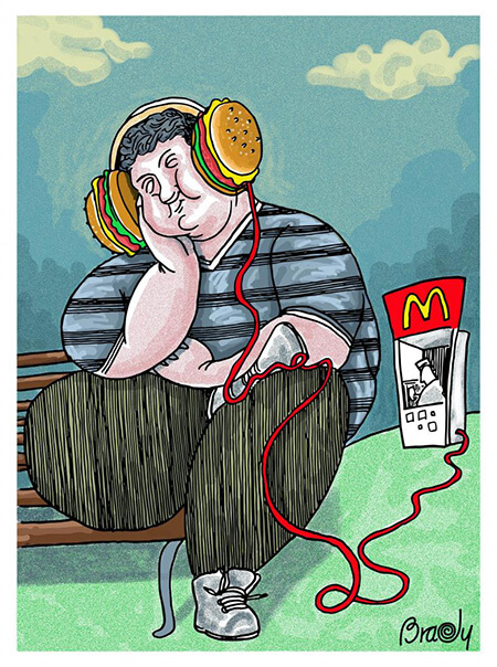 تصاویر طنز و کاریکاتور درمورد چاقی obesity caricature